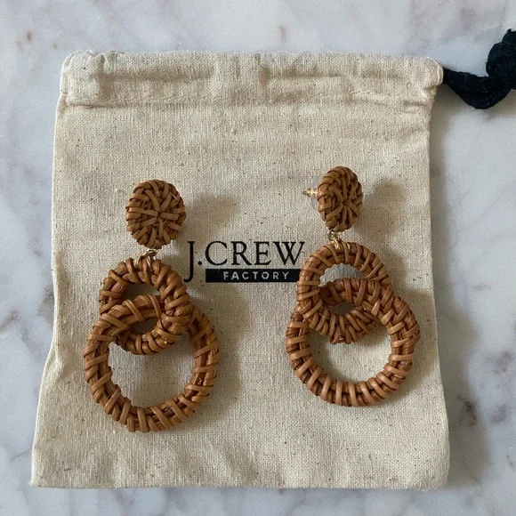 J Crew Factory Rattan Earrings, NWT, never worn - Picture 4 of 4